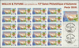 WALLIS ET FUTUNA 900A : 72e Salon Philatélique D'Automne, FEUILLE De 20 T., TB - Usados