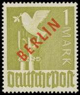 ** BERLIN 17B : 1m. Olive, Surcharge Rouge, TB - Nuovi