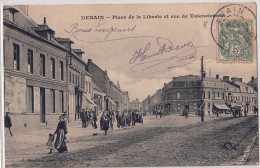 Denain, CPA Circulée, Place De La Liberté Et Rue De Valenciennes, Mines - Denain