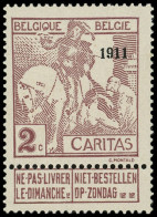 ** BELGIQUE 94 : 2c. (+2c.) Lilas-brun, Caritas Surch. 1911, TB - Otros & Sin Clasificación