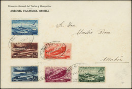 Let ESPAGNE 624/29 : Série Sous-Marins, Obl. CORREO SUB MARINO/BARCELONA 11/8/38 S. Env., TB - Cartas & Documentos