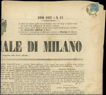 Let ITALIE (ANCIENS ETATS) LOMBARDO-VENETIE Journaux 1 : Mercure Bleu D'Autriche Obl. COMO 18/1 S. Journal GAZETTA UFFIC - Bielorrusia