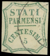 ITALIE (ANCIENS ETATS) PARME 12a : 5c. Vert, Obl., Petites Marges, Timbre Intact, TB - Belarus