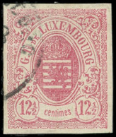 LUXEMBOURG 7 :  12 1/2c. Rose, Obl., TB. C - 1859-1880 Wapenschild