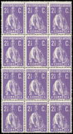 ** PORTUGAL 211A : 2 1/2c. Violet, Papier Couché, Dent. 15 X 14, BLOC De 12, TB - Belarus