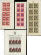 ** SAINT MARIN 393 : 250l. En Feuillet De 4 + N°271/72 Et 275 En Feuillets De 10, TB - Unused Stamps