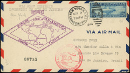 Let ETATS-UNIS PA 15 : 2$.60 Bleu Obl. Càd NEW-YORK 2/5/30 S. Env., Cachet Zeppelin, Arr. RIO De JANEIRO 25/5, TB - Sonstige & Ohne Zuordnung