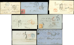 Let Lot De 10 Lettres En Provenance De L'Etranger Avec Taxes Au Tampon, Toutes Différentes, 1847-73, TB - Collezioni