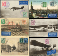 Let Allemagne, Empire, 7 CP Par Avion Et Une Env. Olympiafahrt, 1928-36, TB - Sammlungen