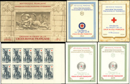 ** Ensemble De Carnets Croix Rouge, 1952/55, 1956 (2), 1957/62, 1970 Variété 27 Mm, TB - Collections (with Albums)