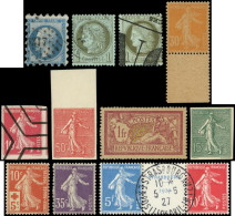 France, 11 Timbres Classiques Et Semi-modernes, Neufs Et Obl. Dont Variétés, B/TB - Collections (en Albums)