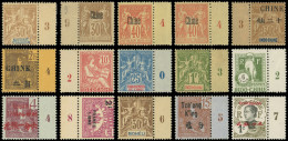 Colonies, Lot De 15 Unités Avec Bandelettes Mill., */**, Toutes Différentes, TB - Collections (en Albums)