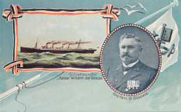 History Nostalgia Repro Postcard Captain O. Cuppers Schnelldampfer Kaiser Wilhelm Der Grosse - Histoire