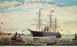 History Nostalgia Repro Postcard Inman Steamship Company - History