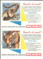 GF547 - BUVARD CHOCOLAT MENIER - TIGRE + ELEPHANT - Chocolade En Cacao