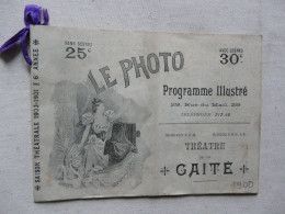 LE PHOTO - PROGRAMME ILLUSTRE 1900 - Programme