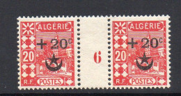 !!! ALGERIE, PAIRE DU N°61 AVEC MILLESIME 6 NEUVE ** - Unused Stamps
