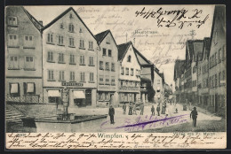 AK Wimpfen, Hauptstrasse Mit Geschäften Und Brunnen  - Bad Wimpfen