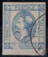 Regno 1863 15 Cent Litografico Doppia Stampa Sass. N  13e Cert Diena Zappala Fabris - Usati