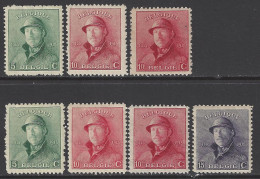 Belgique - 1919 - COB 167 - 168 - 168A ** (MNH) / 167 - 168 - 168A Et 169A * (MH) - 1919-1920  Cascos De Trinchera