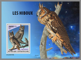 CENTRAL AFRICAN 2023 MNH Owls Eulen S/S – IMPERFORATED – DHQ2415 - Eulenvögel