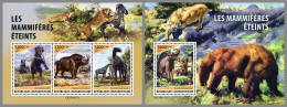 CENTRAL AFRICAN 2023 MNH Extinct Mammals Ausgestorbene Säugetiere M/S+S/S – IMPERFORATED – DHQ2415 - Prehistóricos