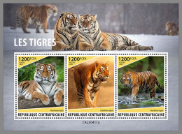 CENTRAL AFRICAN 2023 MNH Tigers Tiger M/S – IMPERFORATED – DHQ2415 - Roofkatten