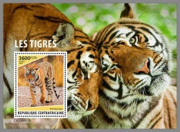 CENTRAL AFRICAN 2023 MNH Tigers Tiger S/S – IMPERFORATED – DHQ2415 - Felinos