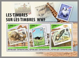 CENTRAL AFRICAN 2023 MNH WWF Stamps On Stamps M/S – IMPERFORATED – DHQ2415 - Briefmarken Auf Briefmarken