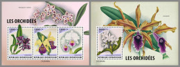 CENTRAL AFRICAN 2023 MNH Orchids Orchideen M/S+S/S – IMPERFORATED – DHQ2415 - Orchids