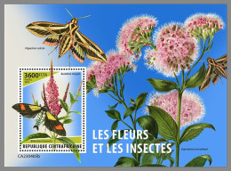 CENTRAL AFRICAN 2023 MNH Flowers & Insects Blumen & Insekten S/S – IMPERFORATED – DHQ2415 - Altri & Non Classificati