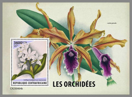 CENTRAL AFRICAN 2023 MNH Orchids Orchideen S/S – IMPERFORATED – DHQ2415 - Orchidee