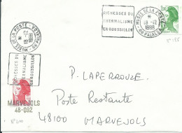 FRANCE N° 2487 ( N° Rouge )+ 2.20 OBLITERATION MUSEE DE LA POSTE PALALDA ( PYRENEES ORIENTALES ) DE 1988 LETTRE COVER - Cartas & Documentos