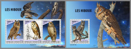 CENTRAL AFRICAN 2023 MNH Owls Eulen M/S+S/S – OFFICIAL ISSUE – DHQ2415 - Owls