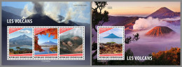 CENTRAL AFRICAN 2023 MNH Volcanoes Vulkane M/S+S/S – OFFICIAL ISSUE – DHQ2415 - Vulcani