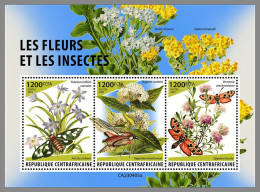 CENTRAL AFRICAN 2023 MNH Flowers & Insects Blumen & Insekten M/S – OFFICIAL ISSUE – DHQ2415 - Other & Unclassified