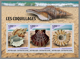 CENTRAL AFRICAN 2023 MNH Shells Muscheln M/S – OFFICIAL ISSUE – DHQ2415 - Conchas