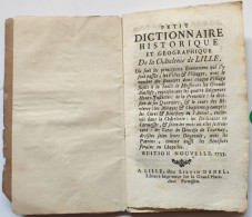 C1 NORD Panckoucke PETIT DICTIONNAIRE CHATELENIE De LILLE 1733 PORT INCLUS FRANCE - Picardie - Nord-Pas-de-Calais