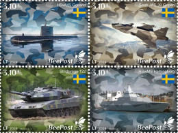 LITHUANIA-BEEPOST 2024 MNH Sweden Joins NATO Beitritt Schwedens 4v – PRIVATE OPERATOR – DHQ2415 - NAVO