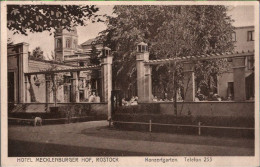 ! Alte Ansichtskarte Aus Rostock , Hotel Mecklenburger Hof, Konzertgarten, 1929 - Rostock