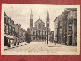 Cartolina - Reims - Rue Fléchambault Et Eglise Saint-Rémy - 1920 Ca. - Unclassified