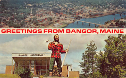 Top View: Air View Of Bangor As One Leaves International Airport At Bangor, Maine - Otros & Sin Clasificación