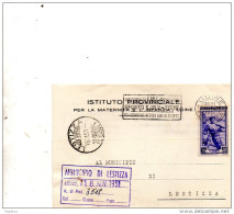 1951 CARTOLINA   INTESTATA     CON ANNULLO  LESTIZZA UDINE    + TARGHETTA - 1946-60: Marcophilie