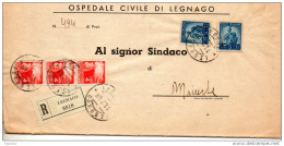 1948  LETTERA  RACCOMANDATA  CON ANNULLO LEGNAGO VERONA - 1946-60: Marcophilie