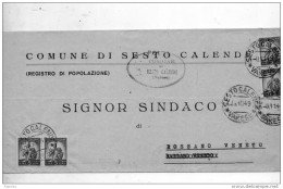 1949  LETTERA    CON ANNULLO SESTO CALENDE VARESE - 1946-60: Marcophilie