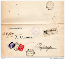 1945  LETTERA  RACCOMANDATA CON ANNULLO  CAPRINO  VERONESE  VERONA - Storia Postale