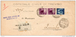 1949 LETTERA RACCOMANDATA CON ANNULLO TREVISO 3 VIA DELLE POSTE - 1946-60: Marcophilie