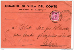 1952 LETTERA  VILLA DEL CONTE - 1946-60: Marcophilie