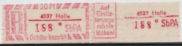 DDR Einschreibemarke Halle SbPA Postfrisch, EM2A-4037a(2) Zh - Etiquettes De Recommandé