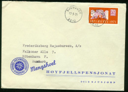 Br Norway, Sjusjøen 1971 Cover > Denmark (Norske Misjonshotellers Forening) #bel-1016 - Cartas & Documentos